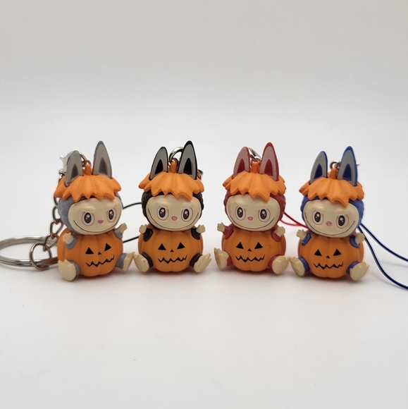Labubu Pumpkin Phone Charm Keychain NEW - Picture 1 of 9